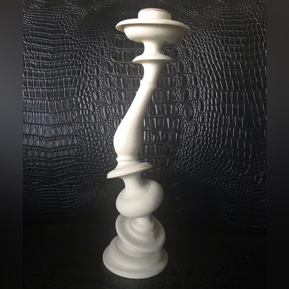 Areaware Distortion Cream Candlestick By Paul Loebach, 9.75" Tall.